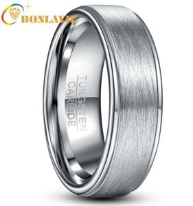 Bröllopsringar Bonlavie 8mm Steel Color Lassa Tungsten Carbide Ring Men039S Women Fashion Jewelry Gift8372877