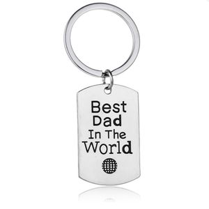 Nyckelringar 12 datorer/Lot Bästa pappa i världen Charm Keychain Family Men Son Daughters Day Gift Key Ring Papa Daddy Car Keyring J Dhththr