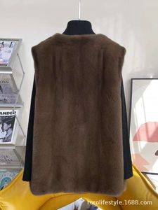 2023 Winter New Velvet Fur Women's Whole Vest Young Mink Skin Coat Women 374871