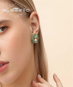 Glseevo Natural Pearl Earrings for Women Mother Birthday Gift 925 Sterling Silver Slower Stone Jewelry 2201088729695