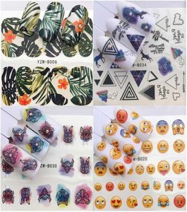 Modestil Selfadhesive Nail Sticker Decals for Art Decorations Söt emoticon Feather Fake Nails Finger Beauty Wraps8062220