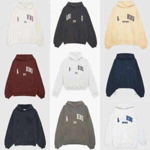 24ss AB annie bing Niche Designer Hoodie Sweatshirt Cotton Classic Hot letter Print Women Casual Versatile Loose Fleece Fashion Pullover Hooded Sweater Trend Tops