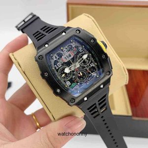 豪華なRM11-03カスタムメンズ自動機械的多機能ステンレス鋼鉱物ガラススイスムーブメント腕時計高品質