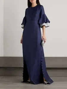 Vestidos de festa yeezzi elegante meia mangas largas noite maxi robe kaftan vestidos para arábia saudita dubai mulheres muçulmanas 2024