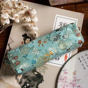 Kawaii Pencil Case Retro Pen School Supplies Trousse Scolaire Fabric Brodery Bags Student Stationy Cases 240306