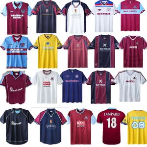 Camisas de futebol 91 92 95 97 West Centenary Retro Cole DI CANIO Lampard Dicks 1999 2000 camiseta 100th 99 Home Hams 1986 1995 97 2001 1991 1992 1993 1995 1997