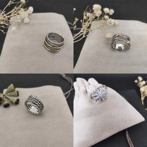 Anelli dy di lusso firmati per donna splendente anello in argento placcato intrecciato gioielli vintage firmati uomo dy anello in moissanite bijoux de luxe lucidato zh147 E4