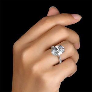 ring Vintage Oval cut 4ct Lab Diamond Promise Ring Silver Plated Engagement Wedding Band Rings For Women Jewelry.