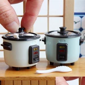 Kitchens & Play Food 16 Scale Mini Rice Cooker Model Dollhouse Miniature Kitchen Appliances For S Blyth Doll Food Accessories Toy 2207 Dhhjn