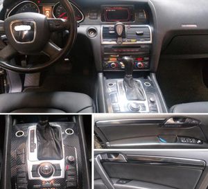 Para q7 2005-2019 interior painel de controle central maçaneta da porta 3d/5d adesivos de fibra de carbono decalques estilo do carro accessorie6142219