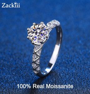 65mm Crown Engagement Ring 1CT Diamond Floral Euro Shank 8 Prong Sterling Silver Wedding Rings For Women Jewelry 2208139765526