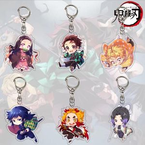 Keychains Fashion Anime Demon Slayer Kimetsu No Yaiba Blade Of Ghost Keychain Acrylic Key Chain Keyring Accessories Women Men Jewelry Gift