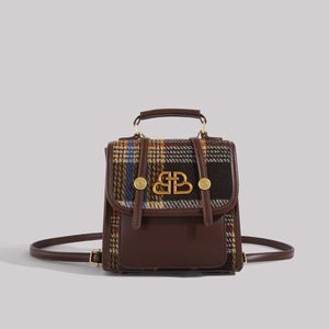 Zaino stile Fashion British Academy da donna in autunno e inverno, zaino Maillard, piccola borsa da scuola