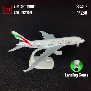 スケール1 250メタル航空機モデルレプリカエミレーツ航空A380飛行機航空ミニチュアアートコレクションキッドボーイおもちゃ240307