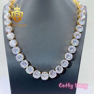 Ready to Ship Hip Hop Jewelry 18k Gold Plated Iced Out 15mm 316l Stainless Steel Aaaa Cz Diamond Mens Tennis Chain Necklace