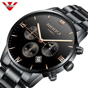 Nibosi Watch Men Fashion Quartz Saat Erkekleri Lüks Ünlü Üst Marka Çelik İş Su Geçirmez Saat Relogio Masculino264U