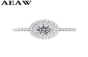 Wedding Rings AEAW 14K White Gold Halo 13ctw Round Cut Brilliant Engagement for Women 2208299275904