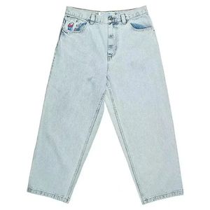 Y2K Big Boy Jeans Calças Hip Hop Dos Desenhos Animados Gráfico Bordado Baggy Mens Womens Harajuku Cintura Alta Calças Largas Streetwear 240304