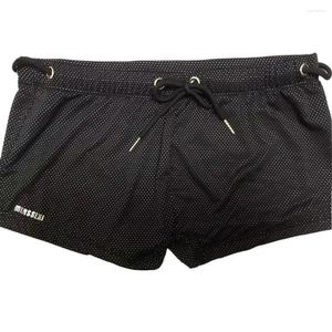 Herren-Badebekleidung, bequeme Badehose, niedrige, einfarbige Badeshorts mit Taillenband, dehnbar, atmungsaktiv, Strand für Sport