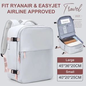 Likros Cabin Bag Ryanair 40x20x25 Easyjet 45x36x20 Mochila para mulheres Mochilas de viagem para laptop Companhia aérea aprovada bagagem de mão 240301