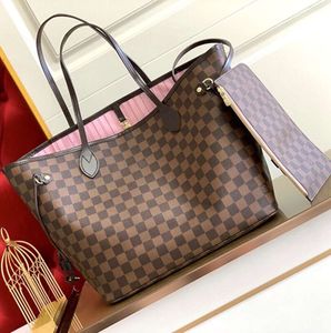 Tygväska designer väskor handväska totes plånbok mode läder messenger gammal blomma brun gitter mm axel kvinnor väskor hög kapacitet sammansatt shopping 40 cm erfs