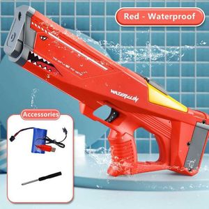 Gun Toys Shark Electric Water Gun Toy Bursts Summer Play 500 ml Automatic High Pressure Beach Kids Water Fight Outdoor Swimming Toyl2403