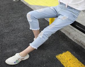 Fashion Broken Hole Kids Jeans Spring Summer Boys Girls Casual Loose Ripped Jeans children jeans Trousers Children Kids clothes9050258