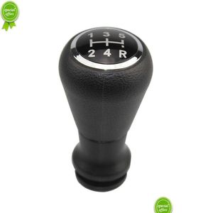 Outros acessórios interiores Novo carro Gear Shifter Knob Leather Stick Manual 5 Speed ​​Shift Lever para Peugeot 106 206 306 406 407 107 207 Dhkv7