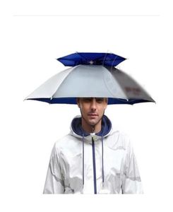 360 grader All Round Professional Headmontered Cap Paraply 77 cm dubbelskikt utomhus Antiuv Windsectow Sunshade Hat Rain Gear Fo3454244