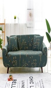 Dark Green Pastoral Leaves Sofa Covers Slipcover Stretch Elastic Spandex Loveseat L Shape Sectional 2012223570935