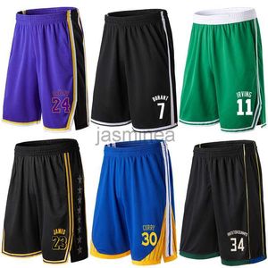 Mäns shorts man elastiska fickor kort baseball fotbollssport andas byxa gym sprotwear lakers lag basket shorts män 2xl lös 240307