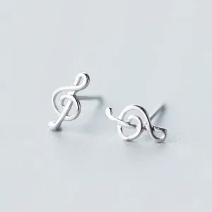 Kolczyki stadnina małe tinny 1pair prawdziwy. 925 Sterling Srebrna biżuteria Treble Clef Music Musical Notes GTLE918