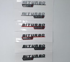 1pair Matte Black Chrome Turbo 4MATIC Biturbo 4matic Emblem Badge Fender Side Supercharge Logo Car Styling Sticker for Mercedes B9601546