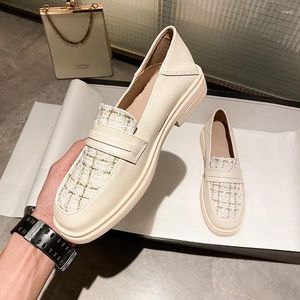 Woman Cloth Shoes Sequines 421 Casual Glitter Leather Black/White Platform Flats Oxford Ladies Thick Heel Slip On Loafers Big Size 43 871 697