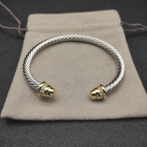 Versátil dy mens pulseira designer cabo manguito pulseira de prata vintage clássico de alta qualidade requintado pulseira de luxo acessórios de abertura de moda zh151 B4