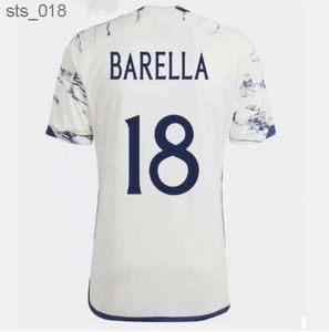 Futbol Formaları 125. İtalya Maglie Da Calcio Barella Italia 2024 Futbol Gömlekleri T Kadınlar Set Çocuk Kiti Eğitim Tekdüzen Oyuncu240307