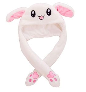 Three Colors Plush Airbag Caps Cute Sweet Animal Rabbit Hats With Moving Ears Bunny Hat For Women Child 15 5my BB2806685