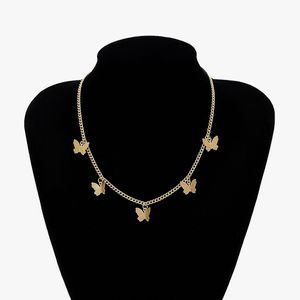 Naszyjniki wiszące nowe motyle naszyjniki dla kobiet moda złota sier zwierzęcy wisiorek choker łańcuchy dziewczyny biżuteria dar upuść dhcji