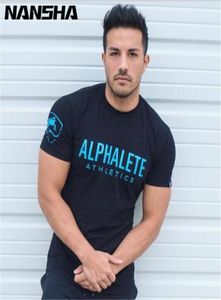 Alphalete Summer New Men Gym T Shirt Fitness Bodybuilding Slim Shirts Fashion Leisure Short Sleeved Cotton Tee Tops MX2005086064711