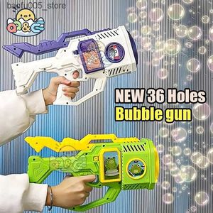 Novel Games Baby Bath Toys Bubble Gun Rocket 36 Hole Bubble Machine Gun She Automaticn Made Bubble Toys As a Childrens Day Gift Q240307