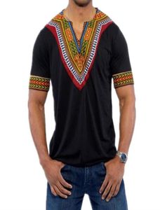 2019 Europa und Amerika Mode African National Wind Print Vneck Kurzarm T-shirt Tops Men039s Tops Tshirt8641651