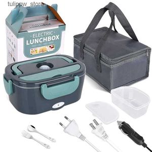 Bento Boxes 60W 2 in1 Lunch Box elettrico Fodera in acciaio inossidabile Riscaldamento a temperatura costante 12V 24V 110V 220V Set di contenitori caldi per il calore degli alimenti L240307