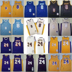 Vintage Man Team Basketball Bryant Jerseys 8 24 Bean The Black Mamba Sport nosza najlepsze koszule 2001 2002 1996 1997 1999 z szyją drużyna National 2012 żółty niebieski fiolet