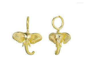 Hoopörhängen Roxi Vintage Gold Silver Elephant for Women Girls 925 Sterling Jewelry Cool Party Piercing Earring Kolczyki4816881