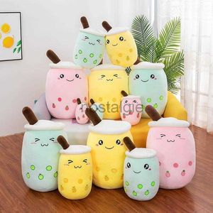 Animais de pelúcia animal 24cm leite chá plushs brinquedo plushie fabricado animais - travesseiros de corpo cilíndricos de desenho animado em forma de copo 240307