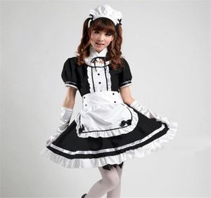 Akihabara Cosplay Sexy Französisches Dienstmädchen-Kostüm, süßes Mädchen, schwarzes Lolita-Kleid, Uniform, Lolita, Schule, Tüll, Halloween-Kostüm für Frauen 8058748