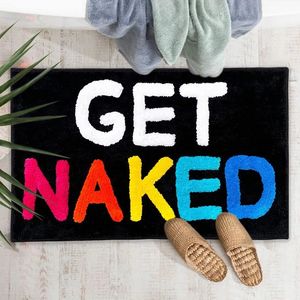 INYAHOME GET Naked Mat Mat Słodki dywaniki łazienkowe Non Slip Microfibre Wanna Dywany podłogowe Zabawne wystrój łazienki Czarna mat wanna na wannę 240301