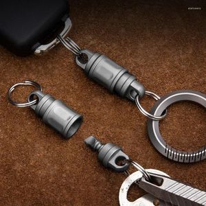 Keychains EDC Titanium Alloy 360° Rotatable Quick Release Keychain Carabiner Clip Keyring Car Key Holder Package Knife Box Cutter For Gift