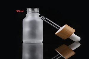 15 ml 20 ml bambu lock Frostat glas droppflaskflytande reagenspipettflaskor ögon aromaterapi eteriska oljor parfymer5831782