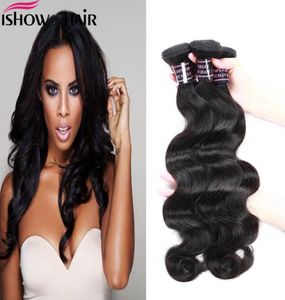 Brazilian Indian Maylasian Unprocessed Virgin Hair Body Wave Hair 4 Bundles Ishow Top 8A Hair Weave 828inch Selling 7917328